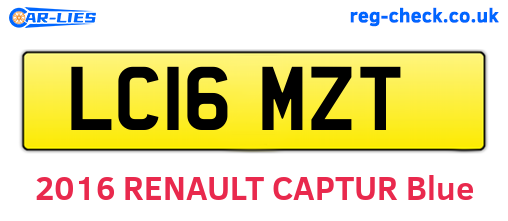 LC16MZT are the vehicle registration plates.