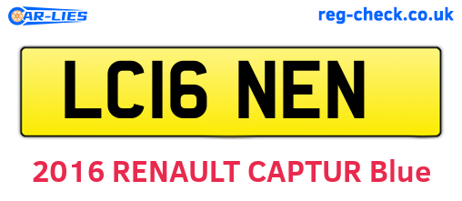 LC16NEN are the vehicle registration plates.