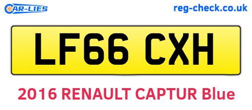 LF66CXH are the vehicle registration plates.