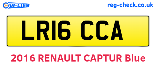 LR16CCA are the vehicle registration plates.