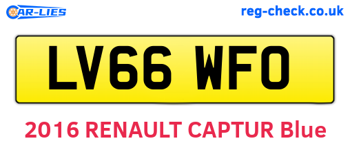 LV66WFO are the vehicle registration plates.