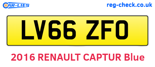 LV66ZFO are the vehicle registration plates.