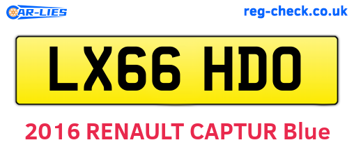 LX66HDO are the vehicle registration plates.