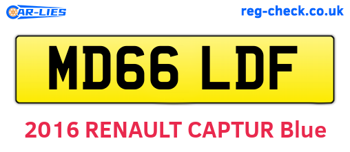 MD66LDF are the vehicle registration plates.