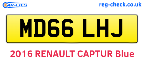 MD66LHJ are the vehicle registration plates.