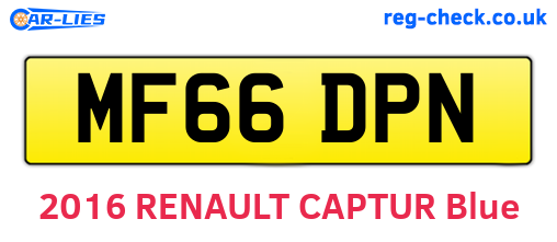 MF66DPN are the vehicle registration plates.