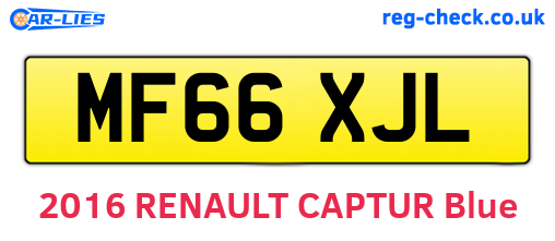 MF66XJL are the vehicle registration plates.
