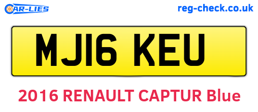MJ16KEU are the vehicle registration plates.