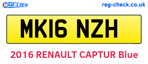 MK16NZH are the vehicle registration plates.