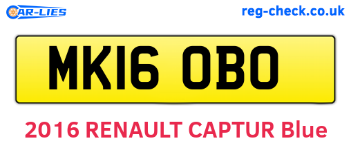 MK16OBO are the vehicle registration plates.