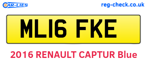 ML16FKE are the vehicle registration plates.