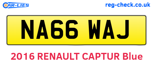 NA66WAJ are the vehicle registration plates.
