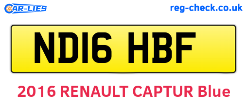 ND16HBF are the vehicle registration plates.