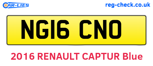 NG16CNO are the vehicle registration plates.