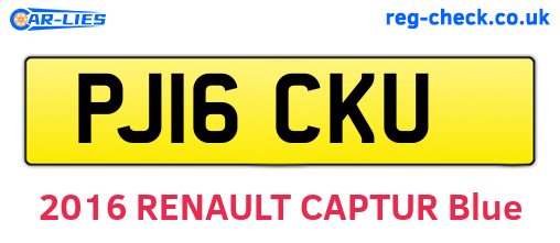 PJ16CKU are the vehicle registration plates.