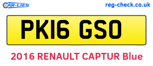 PK16GSO are the vehicle registration plates.