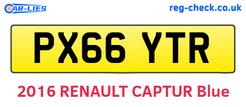 PX66YTR are the vehicle registration plates.