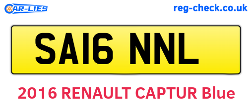 SA16NNL are the vehicle registration plates.