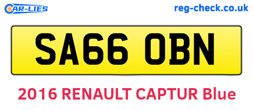 SA66OBN are the vehicle registration plates.