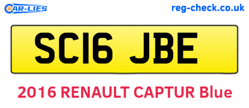 SC16JBE are the vehicle registration plates.