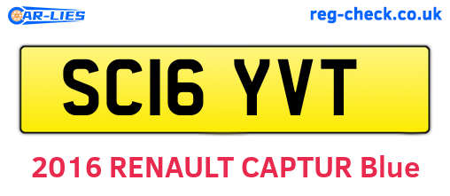 SC16YVT are the vehicle registration plates.