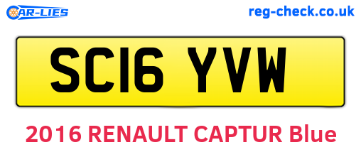 SC16YVW are the vehicle registration plates.