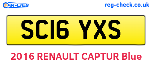 SC16YXS are the vehicle registration plates.
