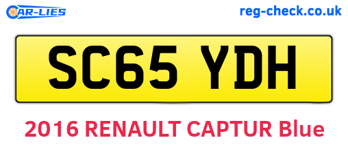 SC65YDH are the vehicle registration plates.