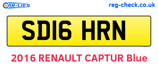 SD16HRN are the vehicle registration plates.