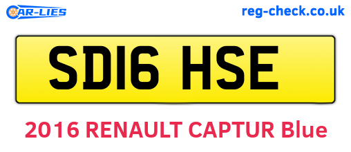 SD16HSE are the vehicle registration plates.