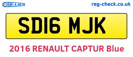 SD16MJK are the vehicle registration plates.