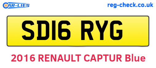 SD16RYG are the vehicle registration plates.