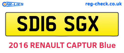 SD16SGX are the vehicle registration plates.
