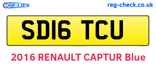 SD16TCU are the vehicle registration plates.
