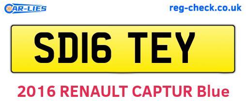 SD16TEY are the vehicle registration plates.