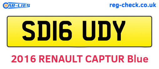 SD16UDY are the vehicle registration plates.