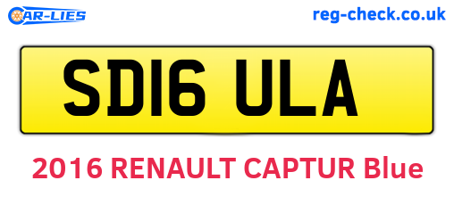 SD16ULA are the vehicle registration plates.