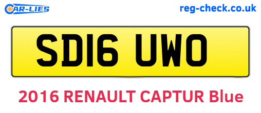 SD16UWO are the vehicle registration plates.