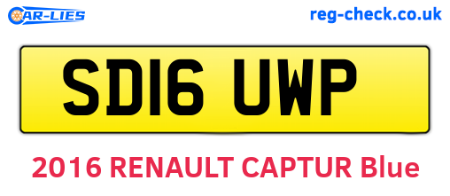 SD16UWP are the vehicle registration plates.