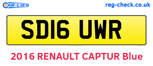 SD16UWR are the vehicle registration plates.