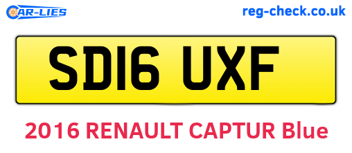 SD16UXF are the vehicle registration plates.