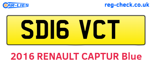 SD16VCT are the vehicle registration plates.