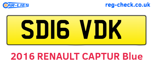 SD16VDK are the vehicle registration plates.