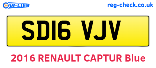 SD16VJV are the vehicle registration plates.