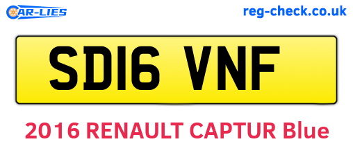 SD16VNF are the vehicle registration plates.