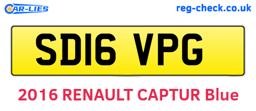 SD16VPG are the vehicle registration plates.