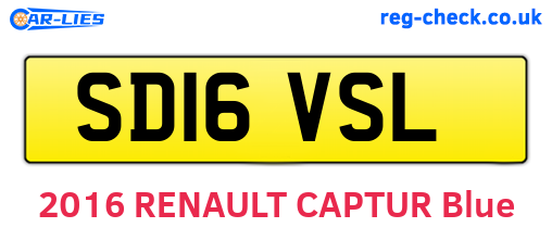 SD16VSL are the vehicle registration plates.