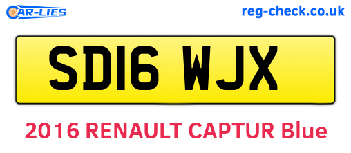 SD16WJX are the vehicle registration plates.