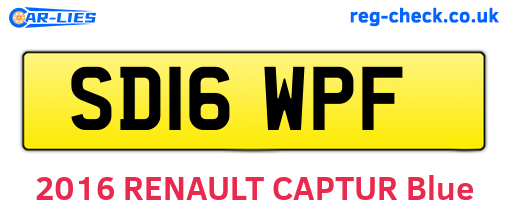 SD16WPF are the vehicle registration plates.