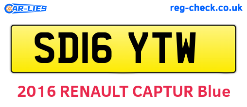 SD16YTW are the vehicle registration plates.